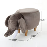 Rosie Velvet Elephant Ottoman by Christopher Knight Home