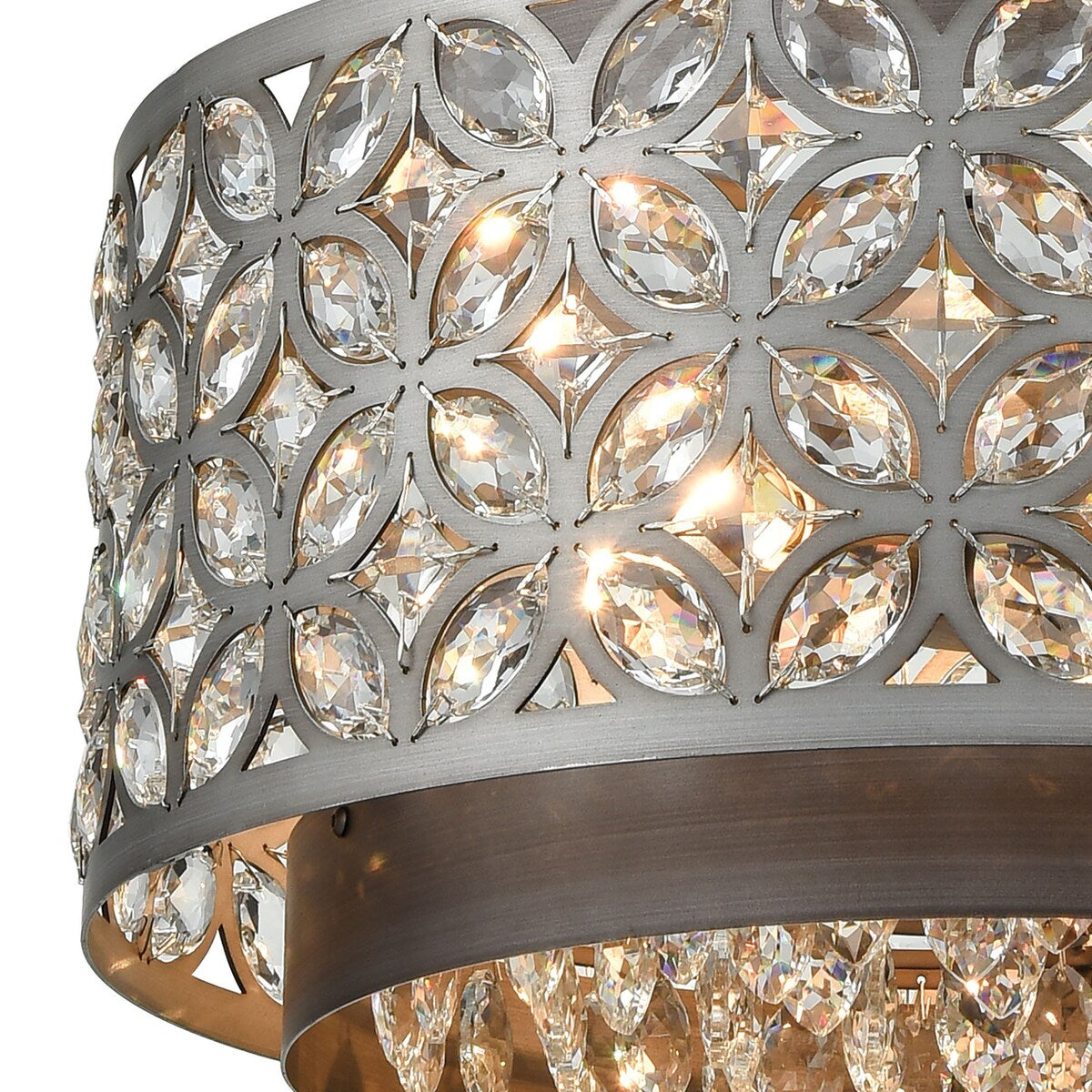 Rosslyn 5-Light Pendant, Weathered Zinc/Matte Silver