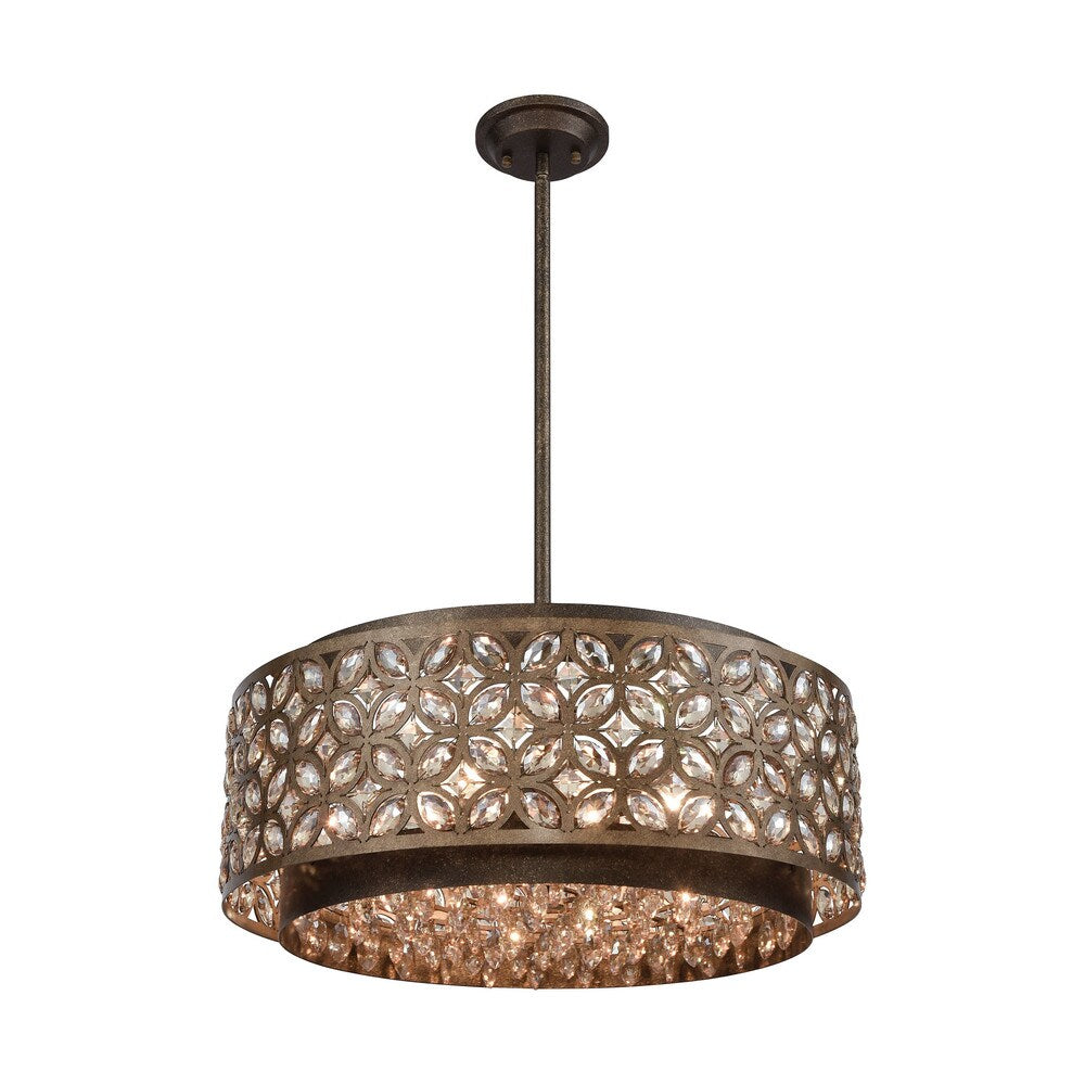 Elk Home Rosslyn Mocha With Metal Shade 6 Light Chandelier