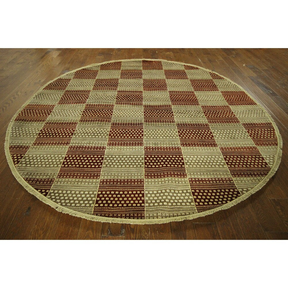 Roud Multicolor High Kpsi Super Fine Gabbeh Hand-knotted Wool Area Rug (8'2 x 8'2)
