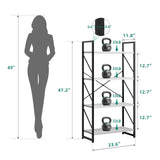 Roul Wood 4-Tier Bookshelf Free Standing 4 Shelf Bookcases Open Display Storage White