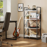 Roul Wood 4-Tier Bookshelf Free Standing 4 Shelf Bookcases Open Display Storage White