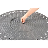 Round 34 in. x 34 in. Aluminum Propane Fire Pit Table with Glass Beads, Two Covers, Lid, 37,000 BTUs - N/A