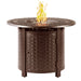 Round 34 in. x 34 in. Aluminum Propane Fire Pit Table with Glass Beads, Two Covers, Lid, 37,000 BTUs - N/A