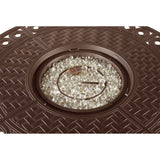 Round 34 in. x 34 in. Aluminum Propane Fire Pit Table with Glass Beads, Two Covers, Lid, 37,000 BTUs - N/A
