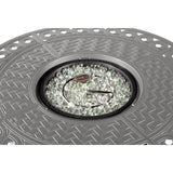 Round 34 in. x 34 in. Aluminum Propane Fire Pit Table with Glass Beads, Two Covers, Lid, 37,000 BTUs - N/A