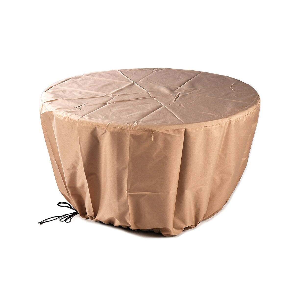Round 34 in. x 34 in. Aluminum Propane Fire Pit Table with Glass Beads, Two Covers, Lid, 37,000 BTUs - N/A
