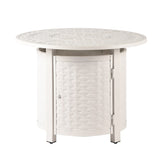 Round 34 in. x 34 in. Aluminum Propane Fire Pit Table with Glass Beads, Two Covers, Lid, 37,000 BTUs - N/A