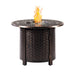 Round 34 in. x 34 in. Aluminum Propane Fire Pit Table with Glass Beads, Two Covers, Lid, 37,000 BTUs - N/A