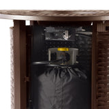 Round 34 in. x 34 in. Aluminum Propane Fire Pit Table with Glass Beads, Two Covers, Lid, 37,000 BTUs - N/A