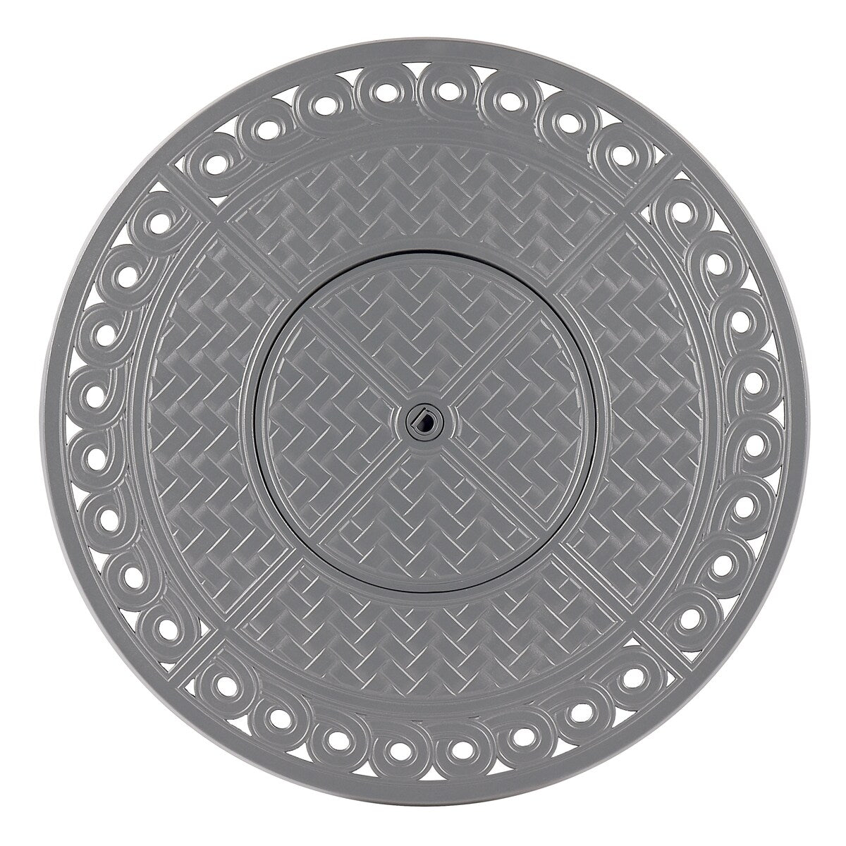 Round 34 in. x 34 in. Aluminum Propane Fire Pit Table with Glass Beads, Two Covers, Lid, 37,000 BTUs - N/A