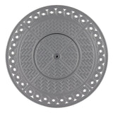 Round 34 in. x 34 in. Aluminum Propane Fire Pit Table with Glass Beads, Two Covers, Lid, 37,000 BTUs - N/A