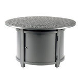 Round 44 in. x 44 in. Aluminum Propane Fire Pit Table with Glass Beads, Two Covers, Lid, 57,000 BTUs