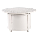 Round 44 in. x 44 in. Aluminum Propane Fire Pit Table with Glass Beads, Two Covers, Lid, 57,000 BTUs