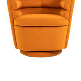 Round Accent Barrel Chair with storage Swivel Leisure Arm Chair, Beige