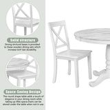 Round Dining Table Set for 4 - 41.7" Faux Marble Round Dining Table with 4 Solid Wood Chairs