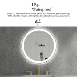 Round Frameless Anti-Fog Wall-Mount LED Bathroom Vanity Mirror