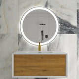 Round Frameless Anti-Fog Wall-Mount LED Bathroom Vanity Mirror