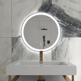 Round Frameless Anti-Fog Wall-Mount LED Bathroom Vanity Mirror