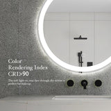 Round Frameless Anti-Fog Wall-Mount LED Bathroom Vanity Mirror