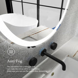 Round Frameless Anti-Fog Wall-Mount LED Bathroom Vanity Mirror