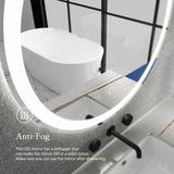 Round Frameless Anti-Fog Wall-Mount LED Bathroom Vanity Mirror