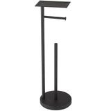 Round Free Standing Toilet Paper Holder with Top Storage Shelf