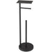 Round Free Standing Toilet Paper Holder with Top Storage Shelf