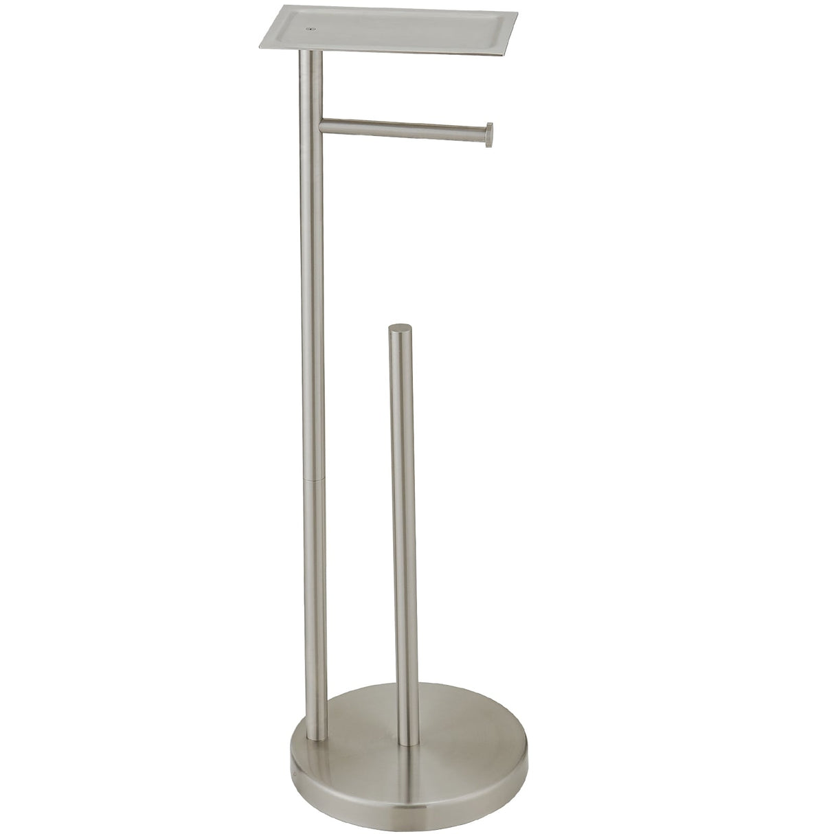 Round Free Standing Toilet Paper Holder with Top Storage Shelf