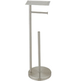 Round Free Standing Toilet Paper Holder with Top Storage Shelf
