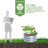 Round Galvanized Steel Raised Garden Bed Planter, Open Bottom