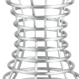 Round Glass Top Dining Table with Metal Open Frame Base, Silver