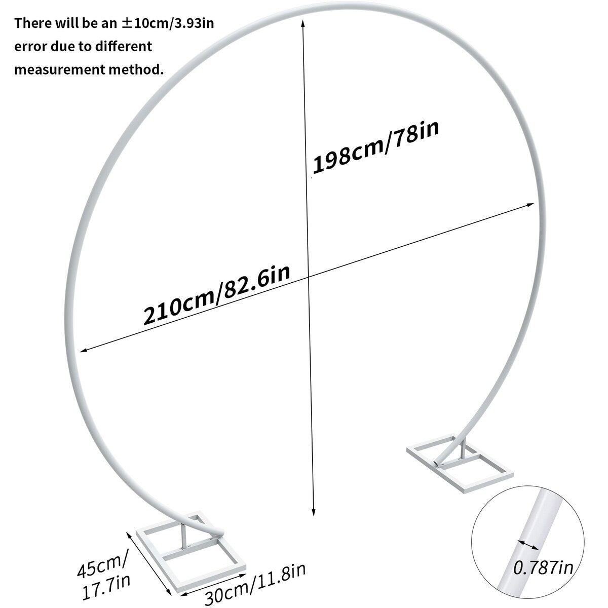 Round Metal Arch Wedding Backdrop Stand Outdoor Party Arbors Hoop Arch