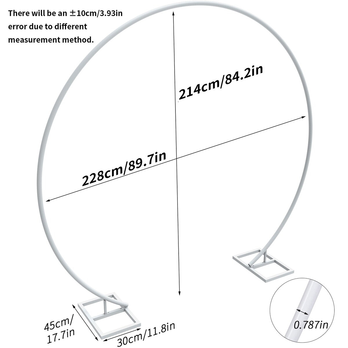 Round Metal Arch Wedding Backdrop Stand Outdoor Party Arbors Hoop Arch