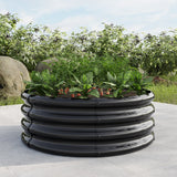 Round Metal Raised Beds Planter Box for Flowers, Herbs, Fruits