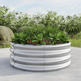 Round Metal Raised Beds Planter Box for Flowers, Herbs, Fruits