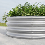 Round Metal Raised Beds Planter Box for Flowers, Herbs, Fruits