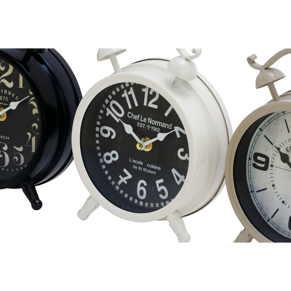 Iron Vintage Clock No Theme (Set of 3) - 6 x 3 x 8Round