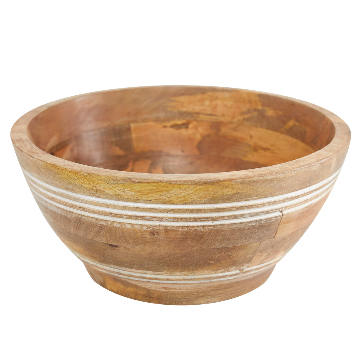 Brown Wood Mediterranean Serving Bowl (Set of 3) - 12 x 12 x 5