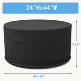 Round Outdoor Fire Pit Cover - Polyester Exterior Circular Winter Cover for Fire Pit - Waterproof and UV-Resistant