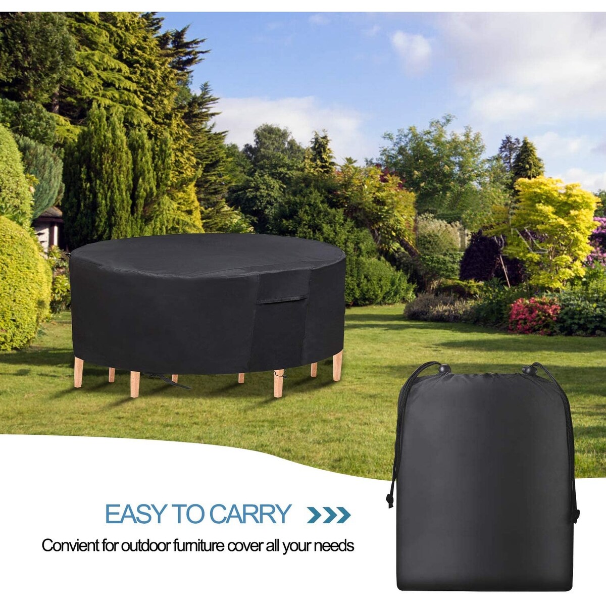 Round Patio Table Covers, Patio Furniture Set Covers Garden Table Chairs Set Covers