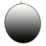 Round Shape Wall Mirror with Sleek Metal Frame, Small, Brass and Silver