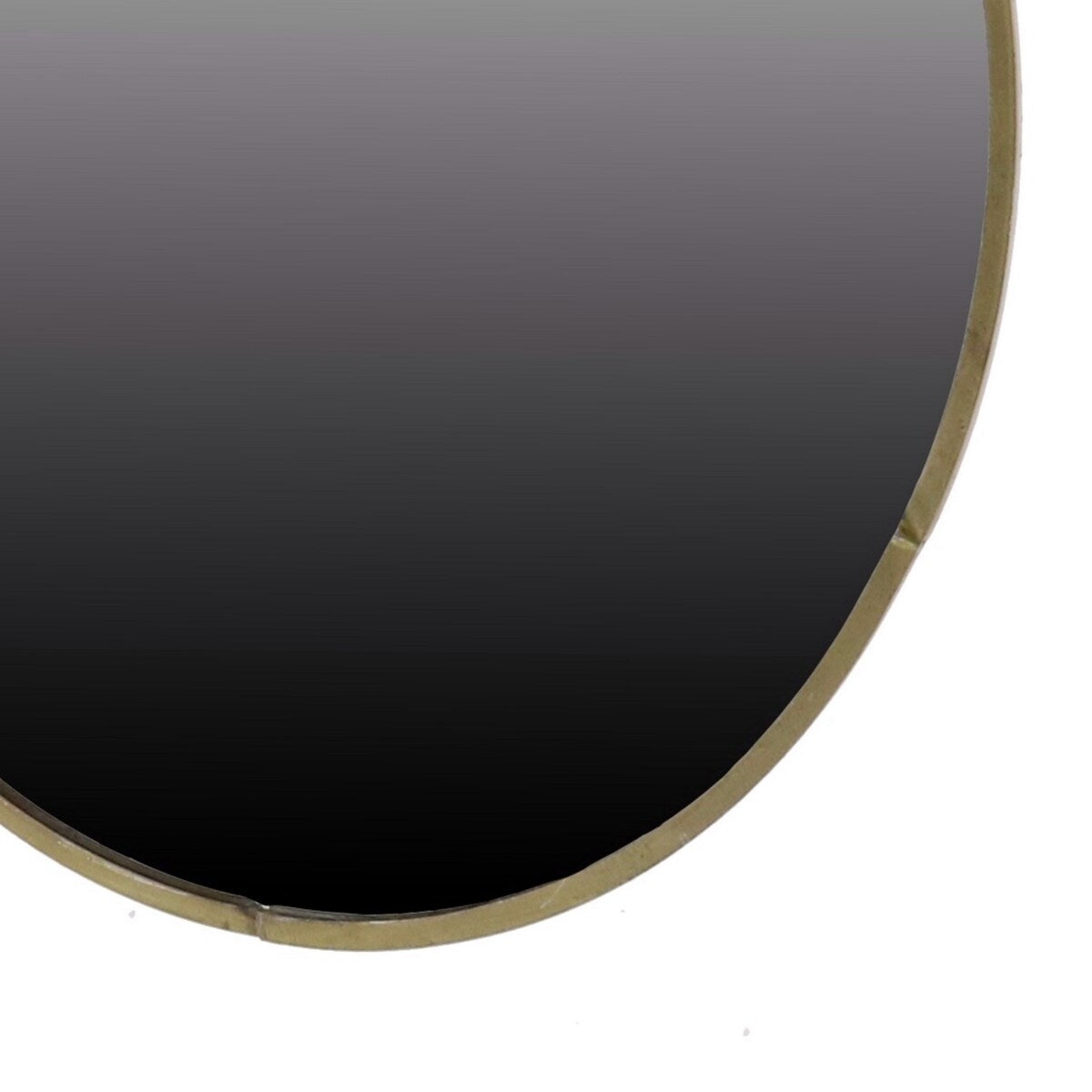Round Shape Wall Mirror with Sleek Metal Frame, Small, Brass and Silver
