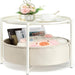 Round Side Table with Fabric Storage Basket - 20.47"D x 17.71"W x 20.47"H