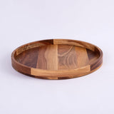 Round Solid Neem Wood Ottoman Tray