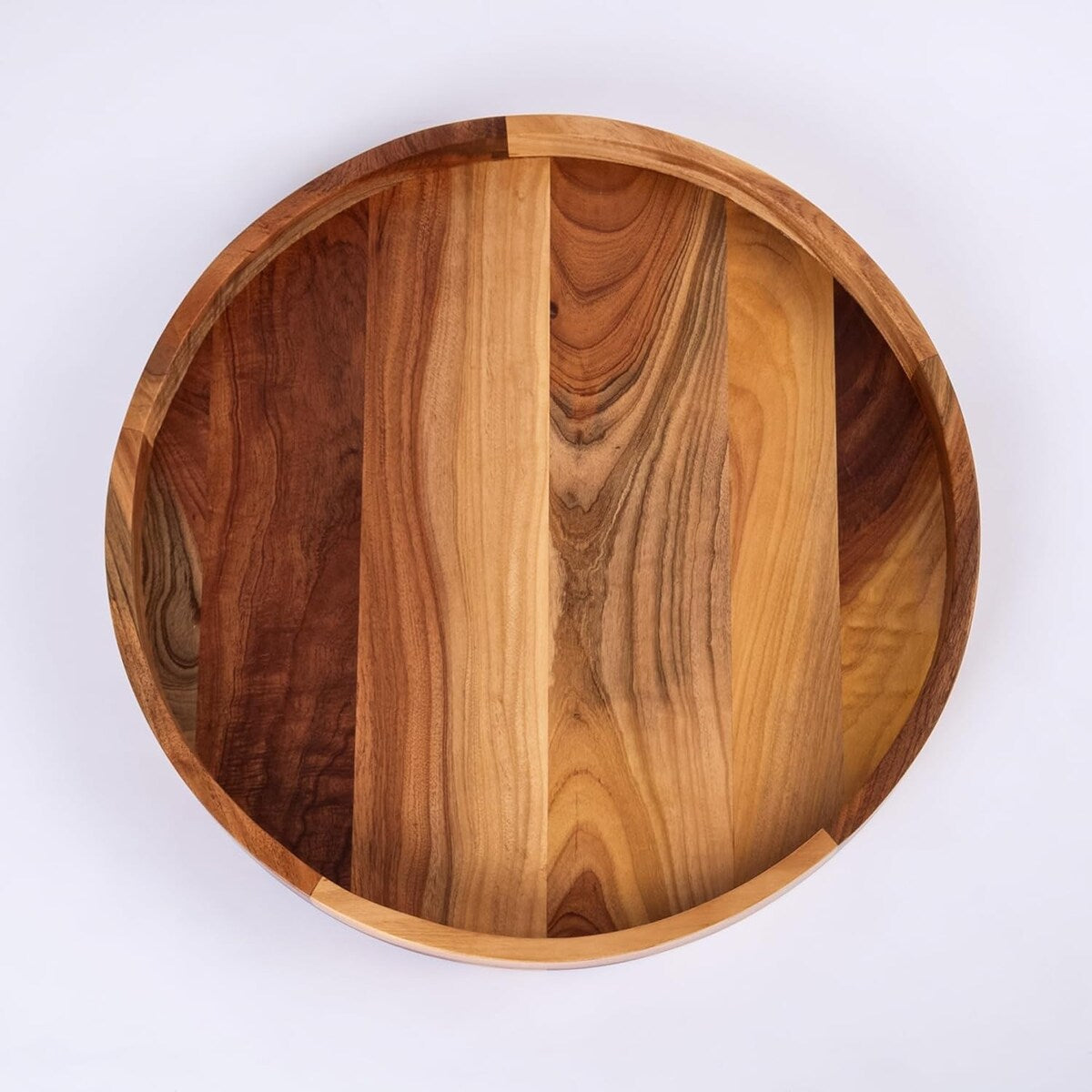 Round Solid Neem Wood Ottoman Tray