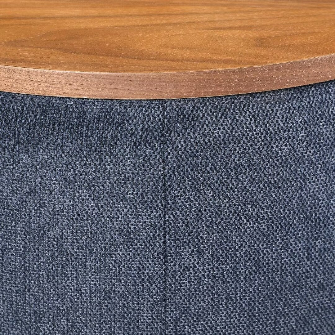 Morden Fort Round Storage Ottomans Linen Footstool with Lid
