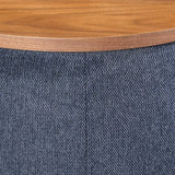 Morden Fort Round Storage Ottomans Linen Footstool with Lid