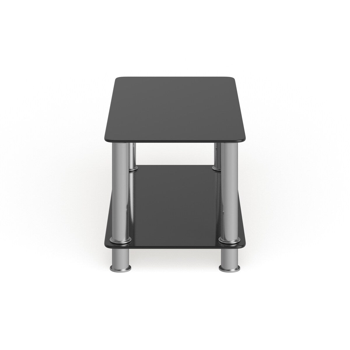 Round Tempered Glass Coffee Table with Round Matte Gold Frame - Accent Table