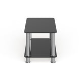 Round Tempered Glass Coffee Table with Round Matte Gold Frame - Accent Table